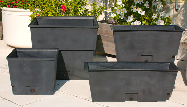 Rugged waterproof food safe plastic planter liners.